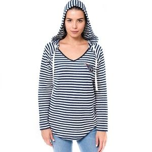 Women's Tennessee Titans Hoodie Navy White Striped